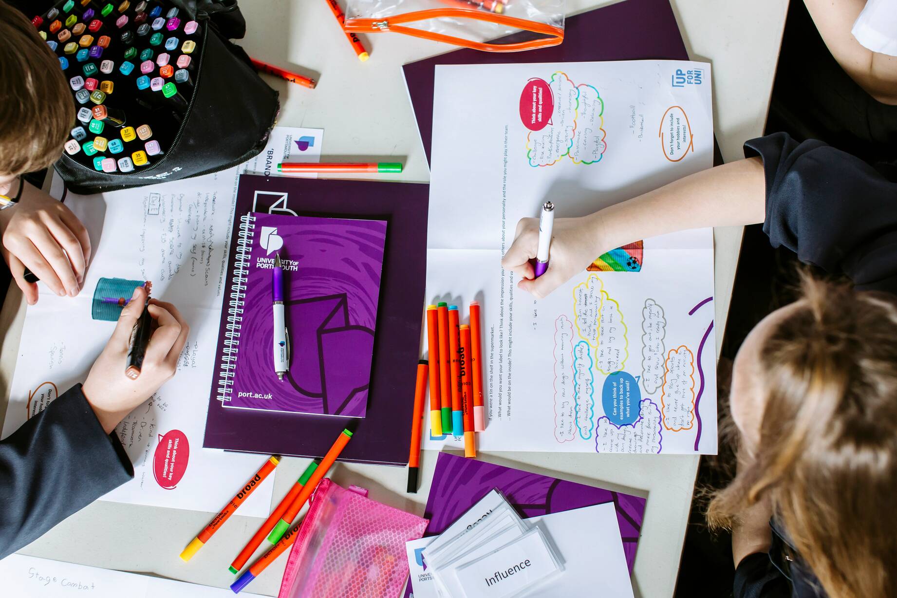 Schoolchildren working in a classroom