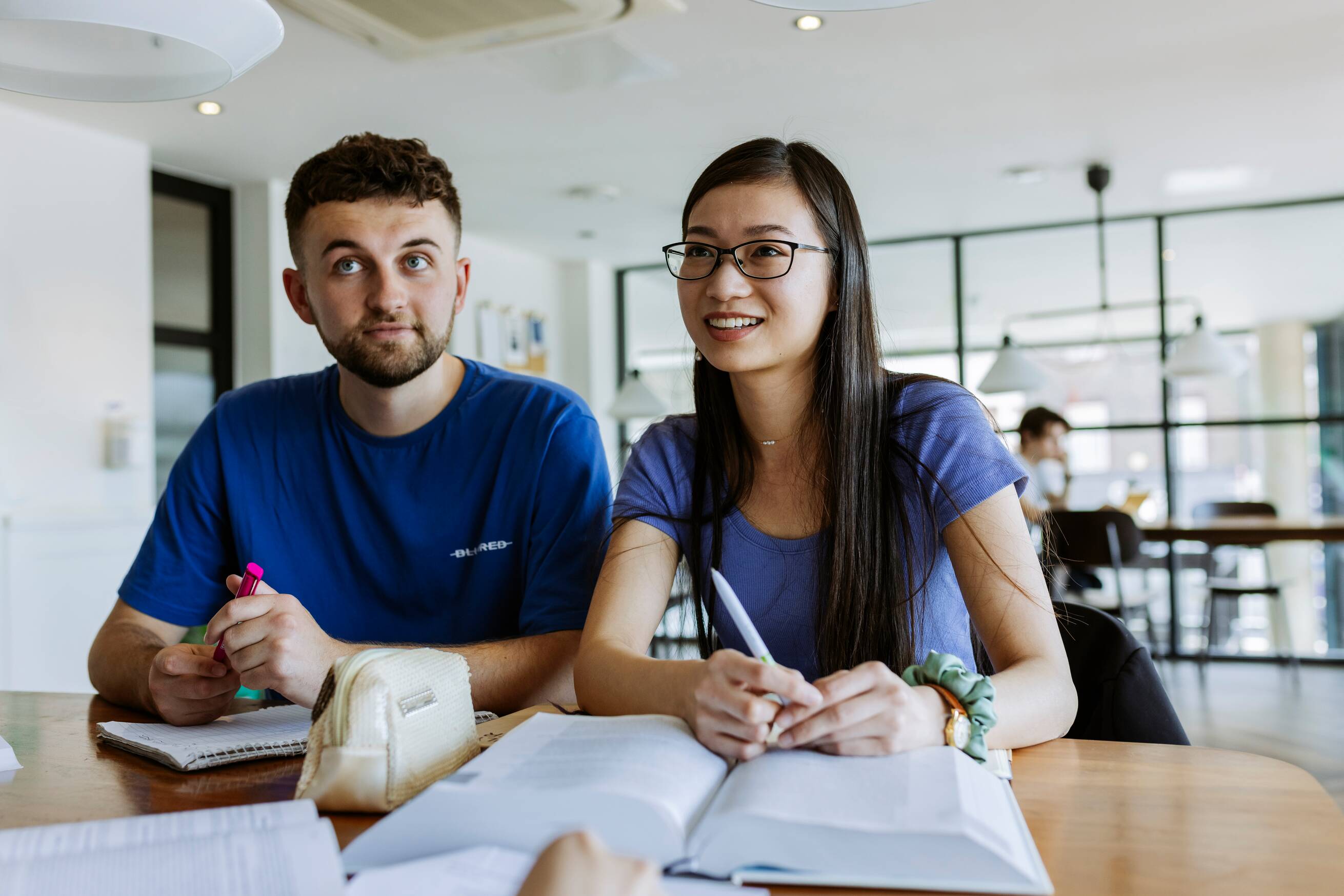 Students studying in a seminar