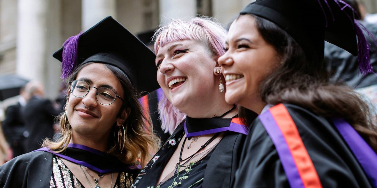 Students celebrating graduation